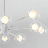 Modern 10 Light Glass LED Sputnik Chandelier White Contemporary Metal Pendant Lighting