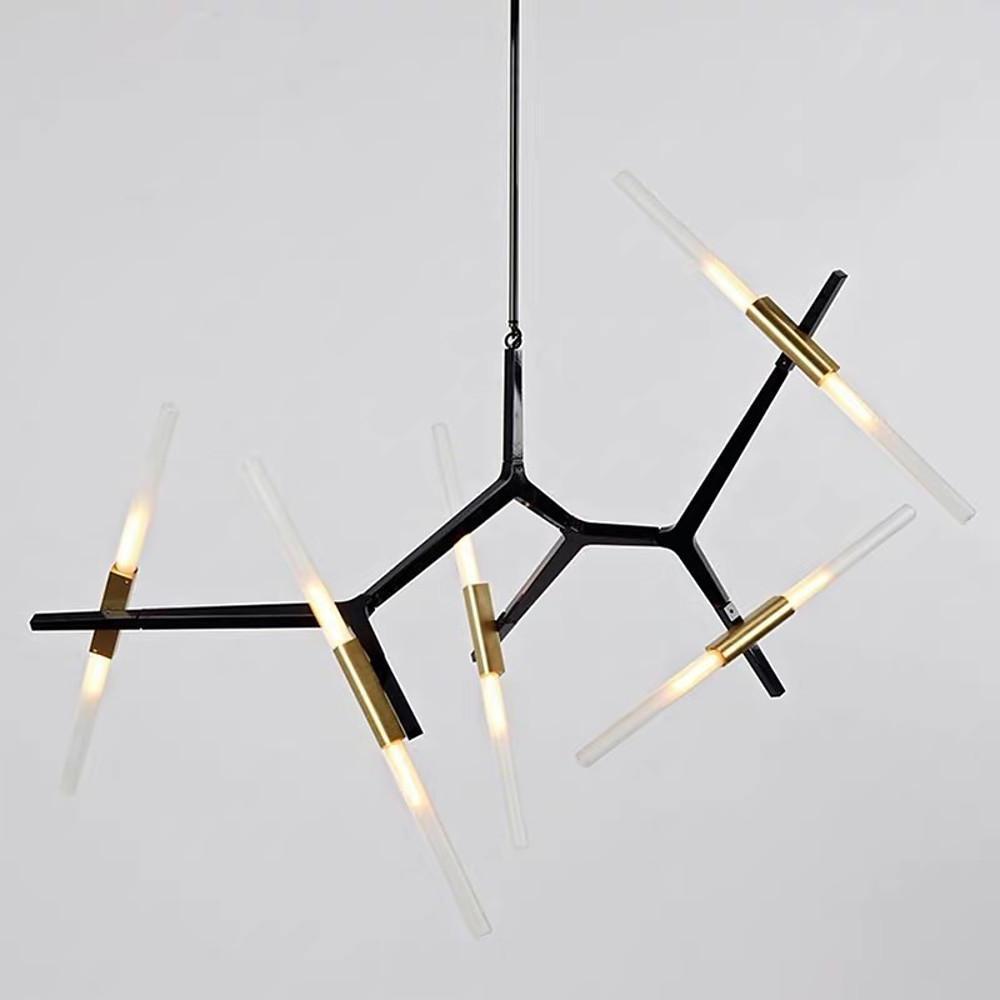 Modern 10 Light Industrial Sputnik Chandelier Glass Globe Pendant Lighting for Living Dining Room