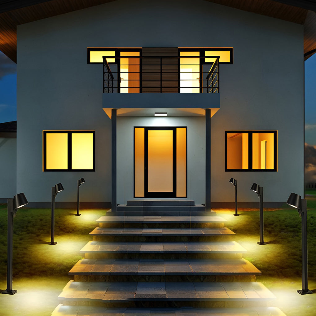 Modern 10W Black LED Outdoor Garden Pathway Light Waterproof Aluminum Landscape Lamp