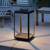 Modern 11 Inch Black Outdoor LED Lantern with Clear Glass Shade Hardwired Portable Garden Light