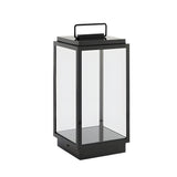 Modern 11 Inch Black Outdoor LED Lantern with Clear Glass Shade Hardwired Portable Garden Light