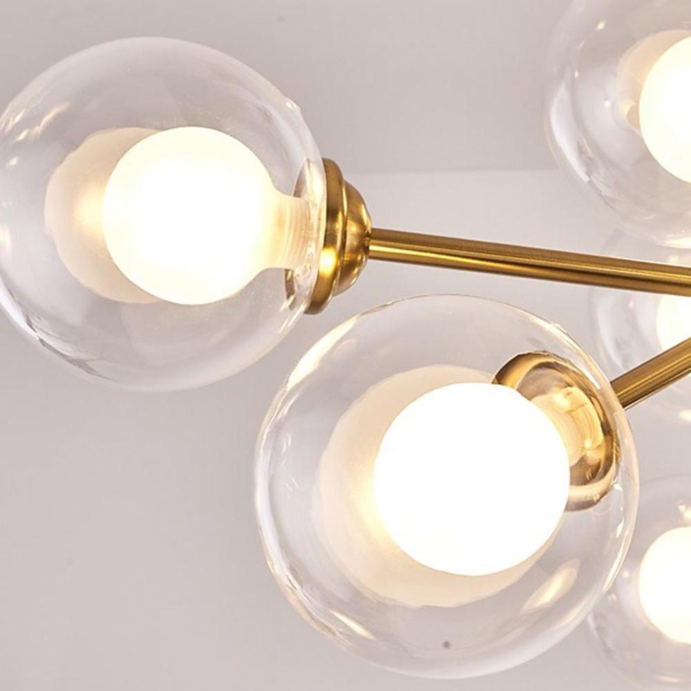 Modern 12 Light Glass Globe Sputnik Chandelier Mid Century Pendant Lighting for Living Room