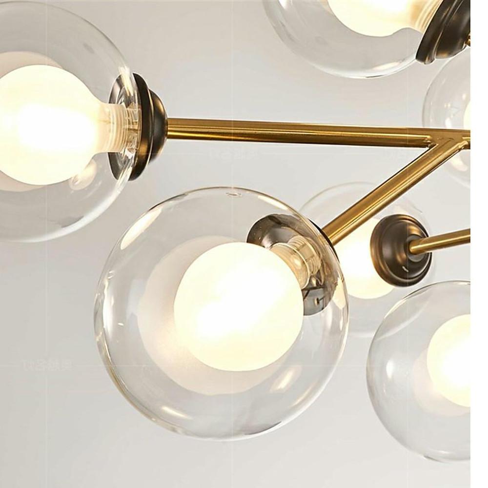 Modern 12 Light Glass Globe Sputnik Chandelier Mid Century Pendant Lighting for Living Room