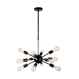 Modern 12 Light Sputnik Chandelier for Dining Room and Kitchen Mid Century Semi Flush Mount Ceiling Light