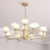 Modern 12 Light Sputnik Chandelier Nordic Metal and Glass Globe Pendant Light