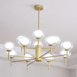 Modern 12 Light Sputnik Chandelier Nordic Metal and Glass Globe Pendant Light