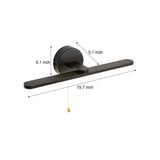 Modern 15.7 Inch LED Linear Bathroom Vanity Light with Pull Cord Switch in Black or Bronze