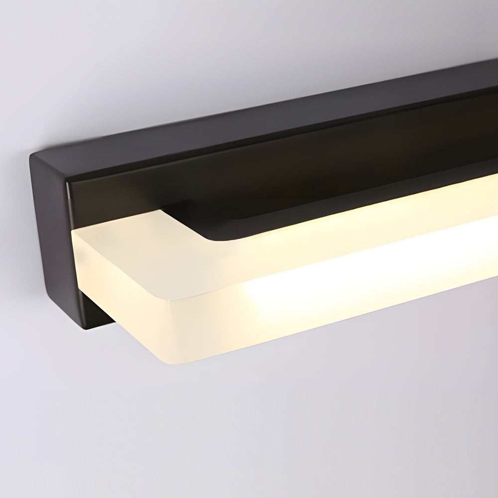 Modern 15.74 Inch Black Linear LED Vanity Light with Mesh Filter for Bathroom Mirror