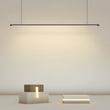 Modern 16 Inch Geometric LED Pendant Light Black Adjustable Hanging Lamp for Dining Room and Office