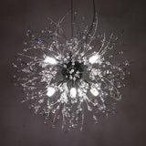 Modern 16 Inch Mini Globe Dandelion Chandelier 8 Light Electroplated Metal LED Pendant Lamp
