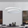 Modern 18 Inch White Spiral LED Pendant Light Dimmable Adjustable Hanging Ceiling Fixture