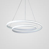 Modern 18 Inch White Spiral LED Pendant Light Dimmable Adjustable Hanging Ceiling Fixture