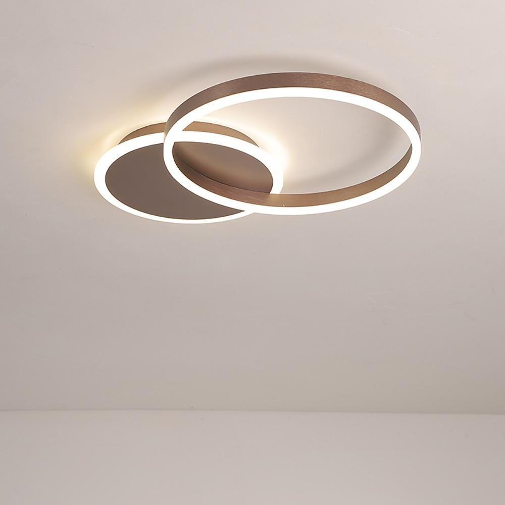 Modern 2 Ring LED Dimmable Flush Mount Ceiling Light Fixture for Living Room and Bedroom