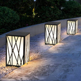 Modern 20W LED Solar Post Lights Square Waterproof Outdoor Pathway Lighting for Garden and Yard