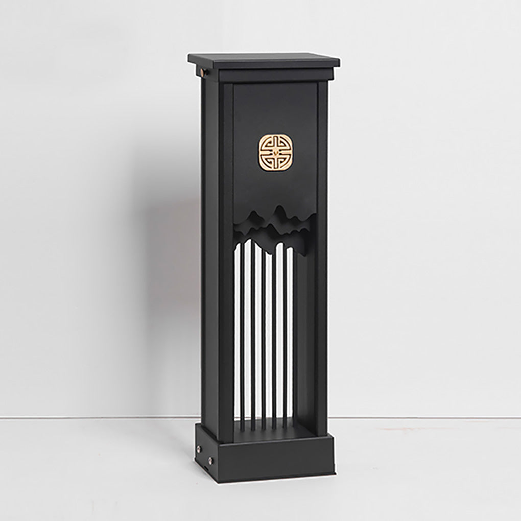 Modern 24 Inch LED Outdoor Pathway Light Waterproof Mountain Design Garden Bollard Lamp in Black