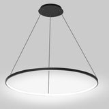 Modern 24 Inch LED Ring Pendant Light with Acrylic Opal Shade for Living Room
