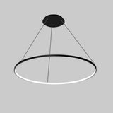 Modern 24 Inch LED Ring Pendant Light with Acrylic Opal Shade for Living Room