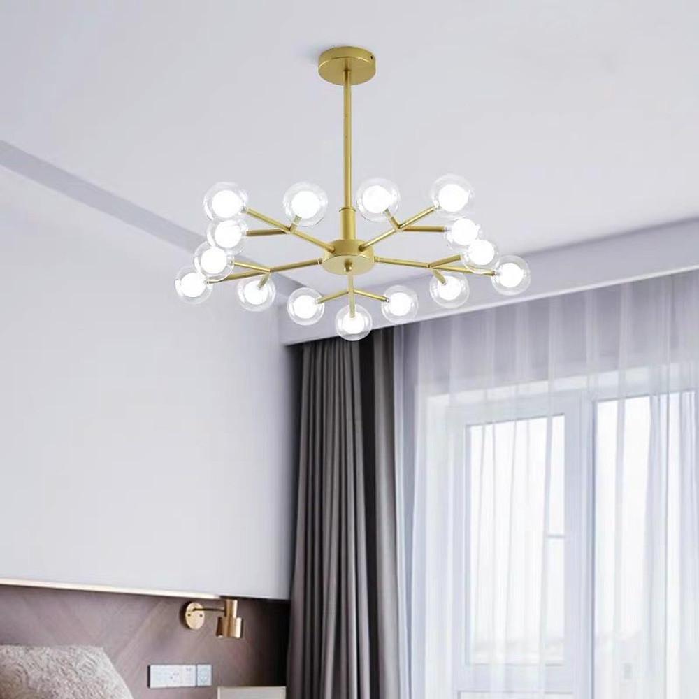 Modern 25 Light Sputnik Glass Globe Cluster LED Chandelier Pendant Light for Dining Room