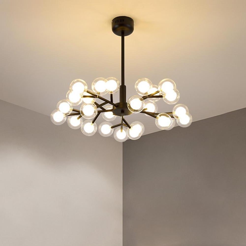 Modern 25 Light Sputnik Glass Globe Cluster LED Chandelier Pendant Light for Dining Room