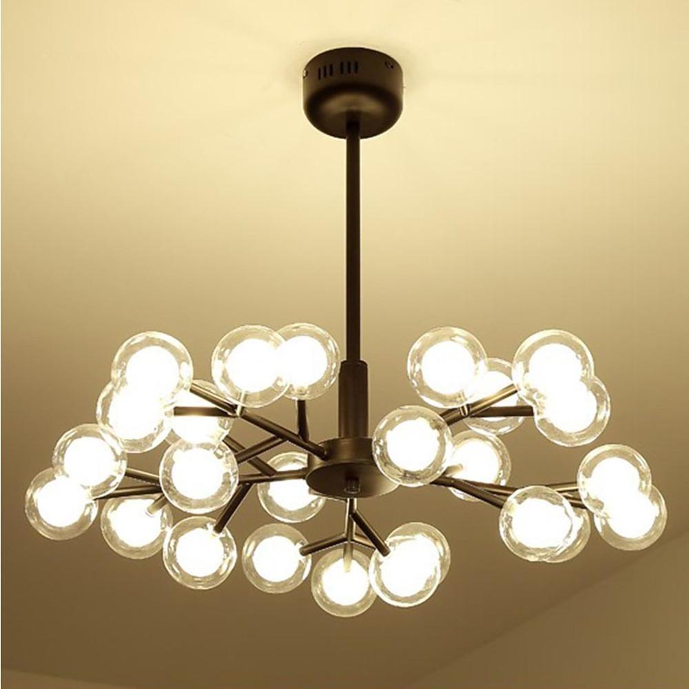 Modern 25 Light Sputnik Glass Globe Cluster LED Chandelier Pendant Light for Dining Room