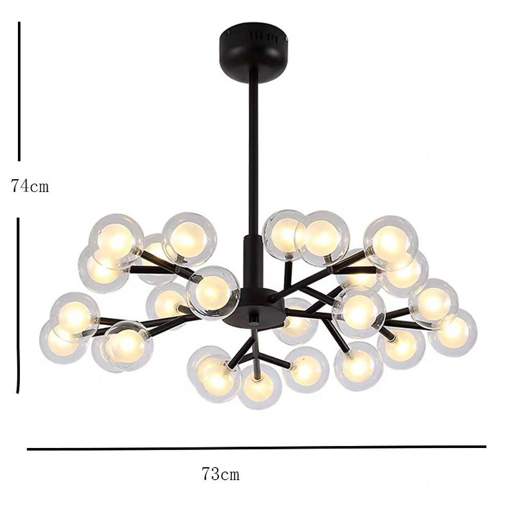 Modern 25 Light Sputnik Glass Globe Cluster LED Chandelier Pendant Light for Dining Room