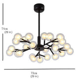 Modern 25 Light Sputnik Glass Globe Cluster LED Chandelier Pendant Light for Dining Room