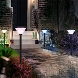 Modern 27.6 Inch Black Aluminum Solar Pathway Light Waterproof Outdoor Garden Path Landscape Lighting