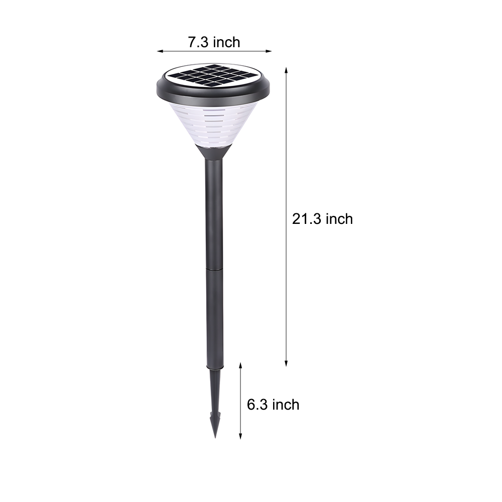 Modern 27.6 Inch Black Solar LED Pathway Light for Outdoor Landscape Gardens