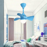 Nordic LED Ceiling Fan Light with Dimmable Remote Control 22 Inch Modern Flush Mount Fixture