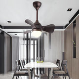 Nordic LED Ceiling Fan Light with Dimmable Remote Control 22 Inch Modern Flush Mount Fixture