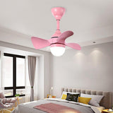 Nordic LED Ceiling Fan Light with Dimmable Remote Control 22 Inch Modern Flush Mount Fixture