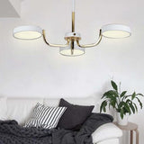Modern 3 Light Circular LED Chandelier for Kitchen Island and Contemporary Dining Room