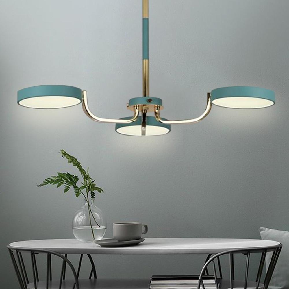 Modern 3 Light Circular LED Chandelier for Kitchen Island and Contemporary Dining Room