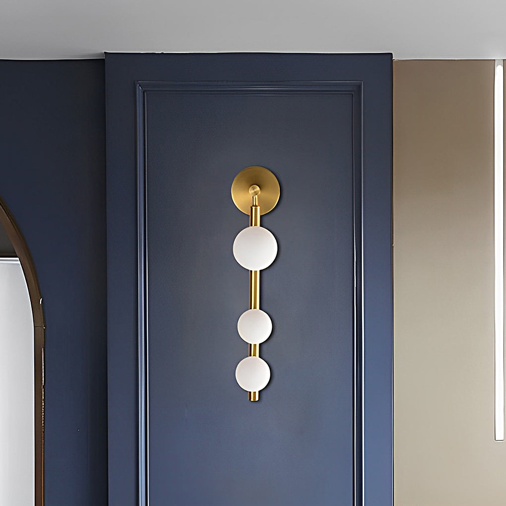 Modern 3 Light Glass Globe Wall Sconce Mid Century G9 Metal Vanity Light Fixture