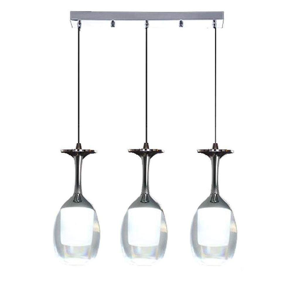 Modern 3 Light LED Kitchen Island Chandelier Electroplated Aluminum Pendant Lighting Fixture