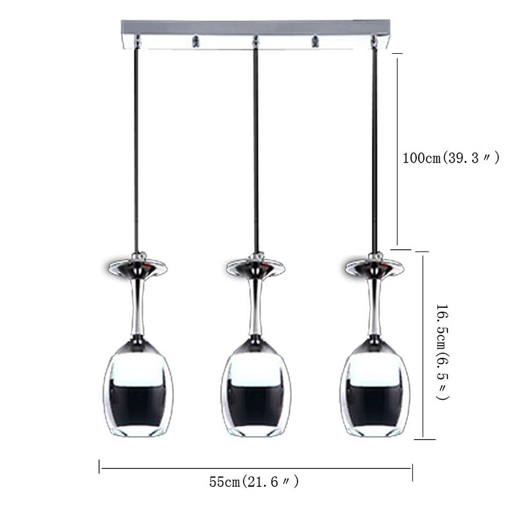 Modern 3 Light LED Kitchen Island Chandelier Electroplated Aluminum Pendant Lighting Fixture