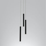 Modern 3 Light LED Kitchen Island Pendant Lighting with Adjustable Cord in Black and White Aluminum