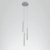 Modern 3 Light LED Kitchen Island Pendant Lighting with Adjustable Cord in Black and White Aluminum