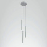 Modern 3 Light LED Kitchen Island Pendant Lighting with Adjustable Cord in Black and White Aluminum
