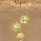 Modern 3 Light Metal Cluster Bar Pendant Light with Adjustable LED Hanging Fixture for Dining Room