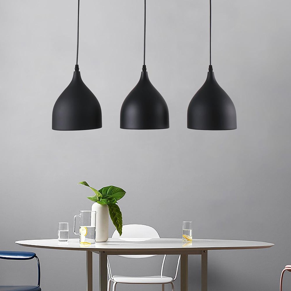 Modern 3 Light Metal Pendant Lighting Industrial Kitchen Island Hanging Lamp Fixture