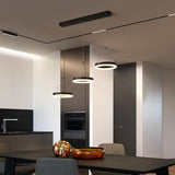 Modern 3 Ring Dimmable LED Chandelier Adjustable Circle Pendant Light for Dining Room