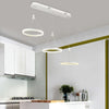 Modern 3 Ring Dimmable LED Chandelier Adjustable Pendant Light for Living Room and Dining Area