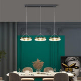 Modern 3 Ring Dimmable LED Chandelier Circular Pendant Light for Dining and Living Room