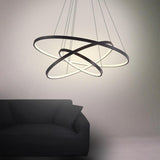 Modern 3 Ring Interweaved Circle LED Pendant Chandelier Adjustable Acrylic Hanging Light Fixture