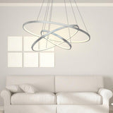 Modern 3 Ring Interweaved Circle LED Pendant Chandelier Adjustable Acrylic Hanging Light Fixture