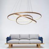 Modern 3 Ring Interweaved Circle LED Pendant Chandelier Adjustable Acrylic Hanging Light Fixture