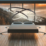 Modern 3 Ring Interweaved Circle LED Pendant Chandelier Adjustable Acrylic Hanging Light Fixture