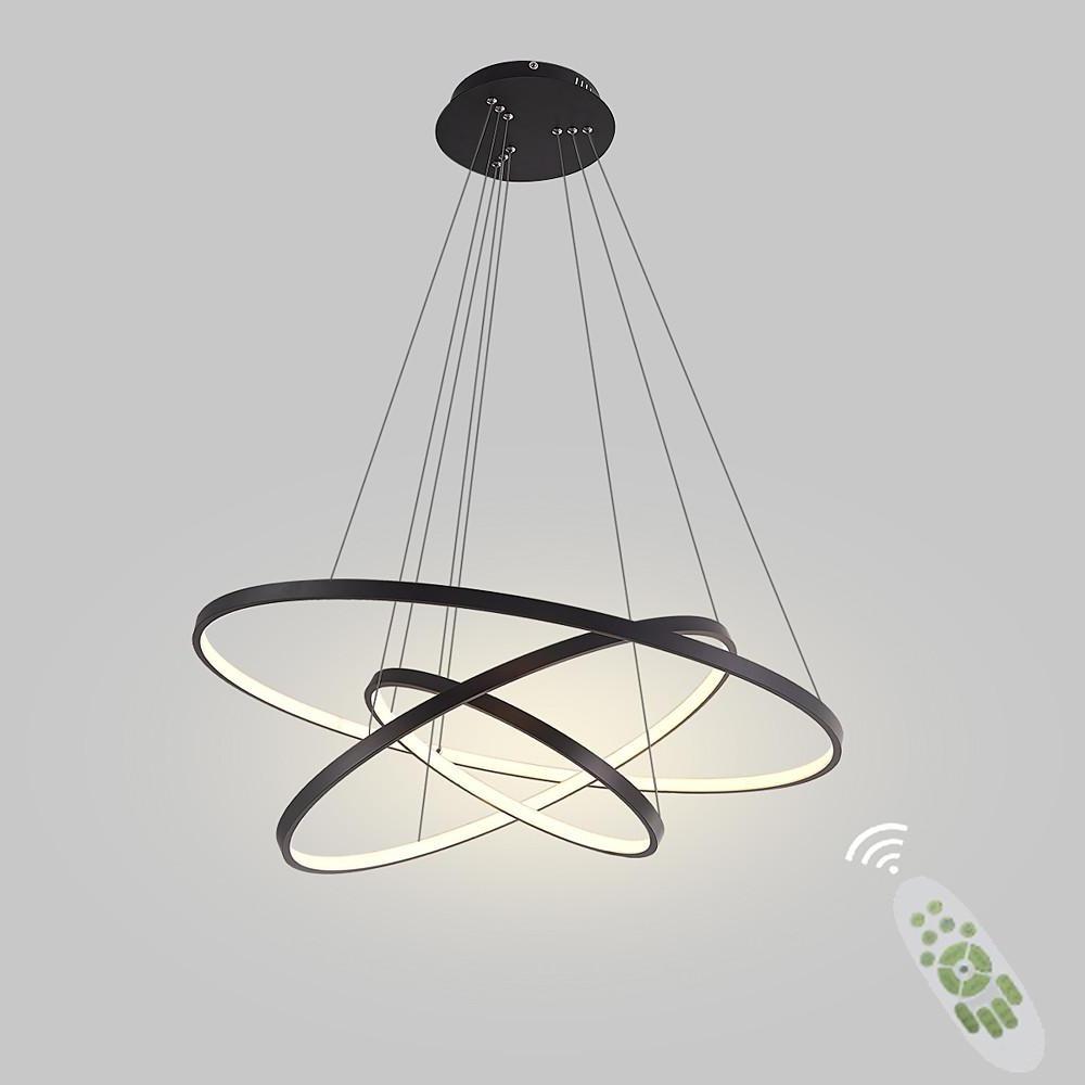 Modern 3 Ring Interweaved Circle LED Pendant Chandelier Adjustable Acrylic Hanging Light Fixture