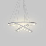 Modern 3 Ring Interweaved Circle LED Pendant Chandelier Adjustable Acrylic Hanging Light Fixture